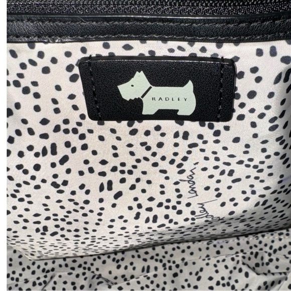 Radley London Black Nylon Leather Trim Gold Hardware Backpack or Laptop Purse - Picture 10 of 11